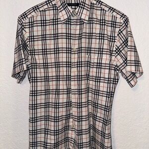 Burberry Black and White Casual Button Down Shirt